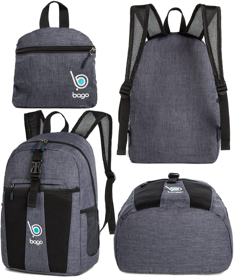 Bago Lightweight Backpack for Hiking Backpack for Women and Men - 25L Travel Day Pack - Foldable Hiking Daypack Ultralight for Camping Outdoor Sports - Packable Backpack for Travel (SnowBlack) - Image 3